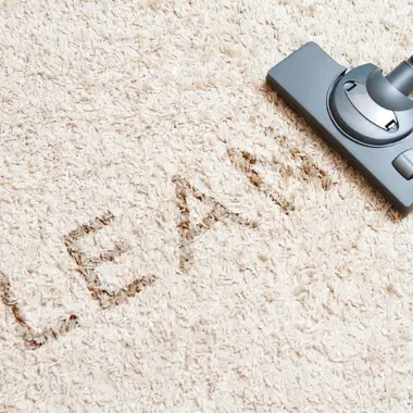 Stofzuiger reinigt vloerbedekking en maakt het oppervlak zichtbaar schoon